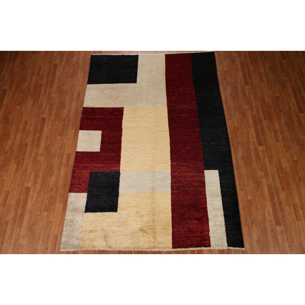 Latitude Run® Vegetable Dye Gabbeh Oriental Area Rug Handmade 7X9